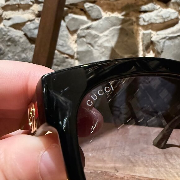 Gucci GG0034 Black Frame Glitter Web Branch Sunglasses - Picture 6 of 13